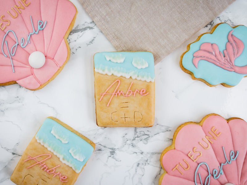 biscuits pour la naissance d'Ambre sur le thème de la mer