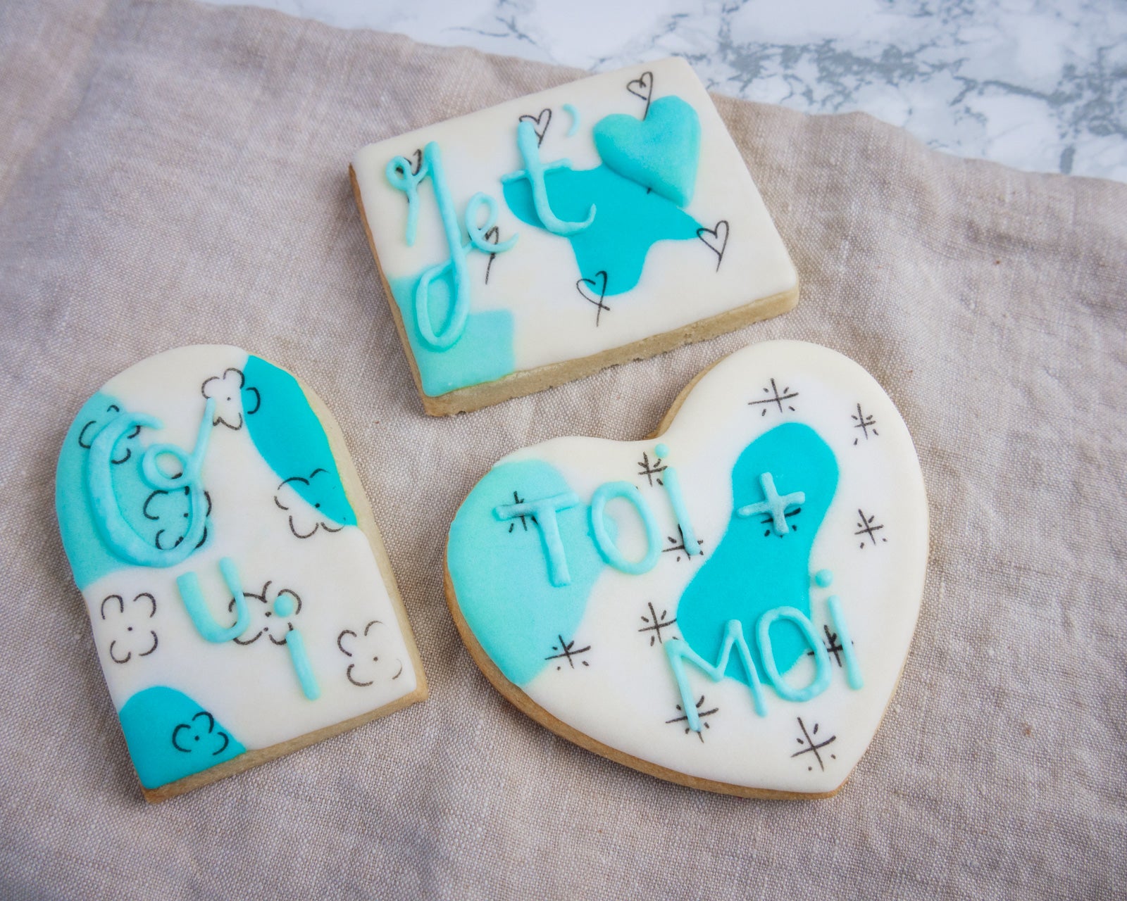 biscuits de mariage sur un thème très moderne