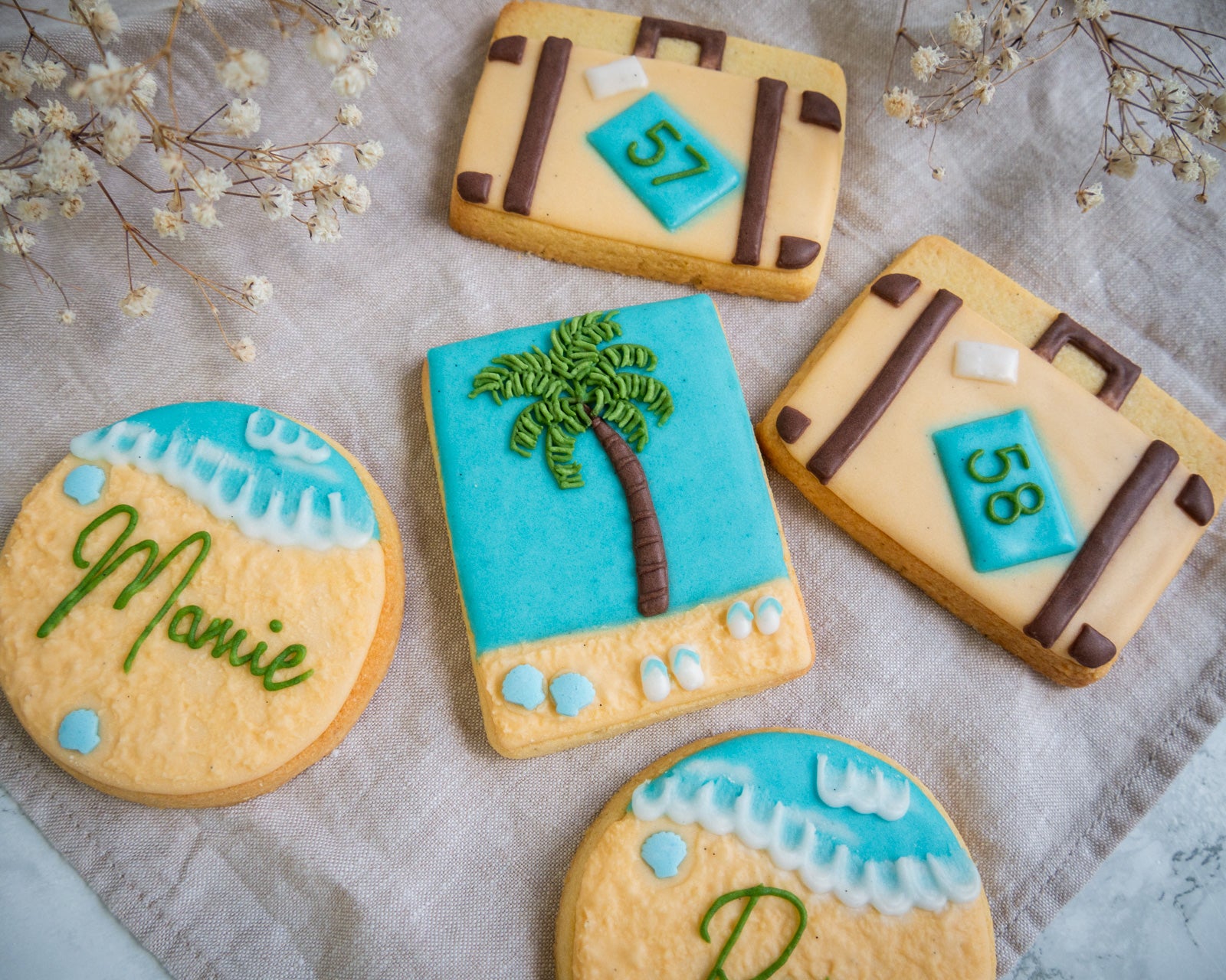 biscuits décorés sur le thème de la mer