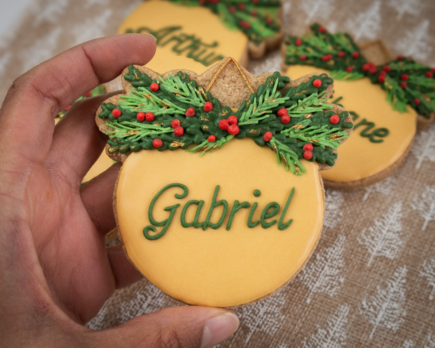 Lot de 4 marque-places | Boules de Noël