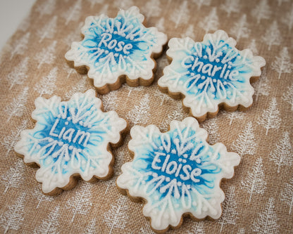 Lot de 4 marque-places | Flocons de neige