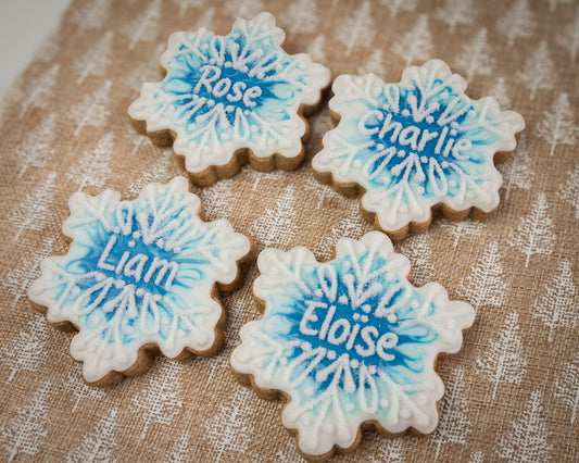 Lot de 4 marque-places | Flocons de neige