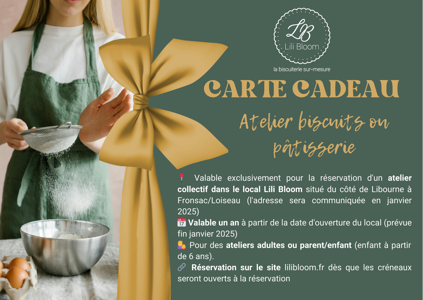 carte cadeau lili bloom atelier biscuits ou pâtisserie